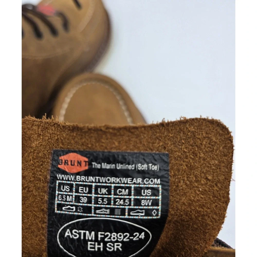 Brunt Marin Unlined Soft Toe Boots Leather  Brown Waterproof  Mens 6.5 Womens 8